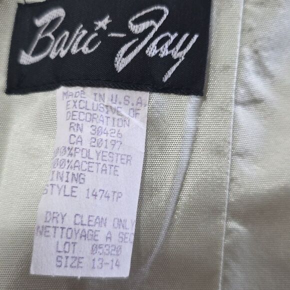 BRAND NEW BARI JAY TWO PIECE GOWN BACK ZIPPER CLOSURE WITH JEWEL STUDDED - Picture 13 of 16